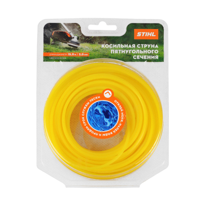 Косильная струна Ø 3,0 мм x 15 м пятиугольного сечения