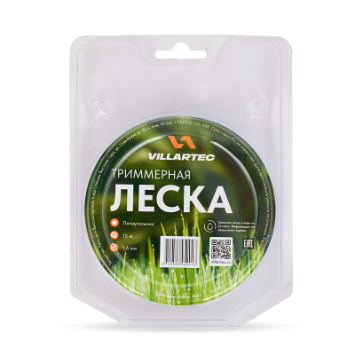 Cтруна триммерная пятиуг. сечения  1,6 мм х 15 м  VILLARTEC