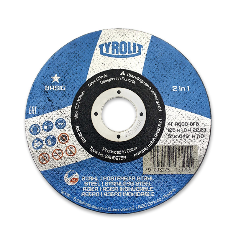 Отрезной армированный круг на бакелитовой связке 125х1.0х22.23, A 60 Q BFB. T-41