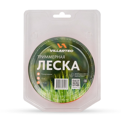 Cтруна триммерная пятиуг. сечения  2,4 мм х 15 м  VILLARTEC