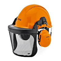 STIHL Каска ECONOMY(защитная сетка,козырек,наушники) 00008851400, Каски Штиль